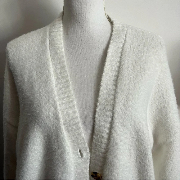J by Joie • White Fuzzy Super Soft and Cozy Cardigan - Picture 2 of 5